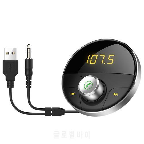 Bluetooth-compatible A2DP AUX Handsfree Car Kit 3.5mm Jack Audio MP3 Player Wireless FM Transmitter Auto Speaker Phone