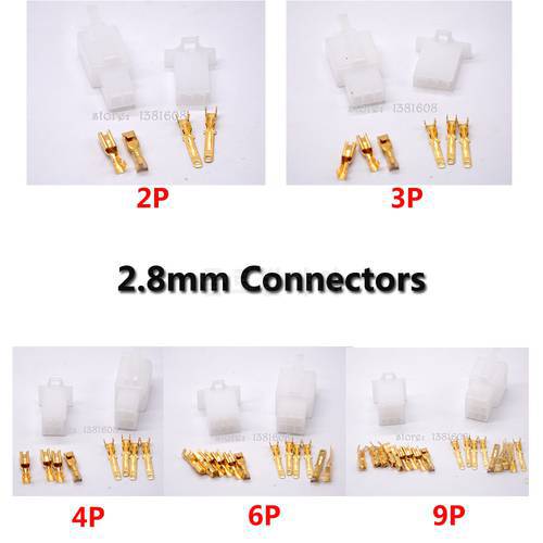 10 Sets/Lot 2/3/4/6/9 pin Auto Electrical Wire 2.8mm Connector Kits Male Female Socket Plug for Motorcycle Car Auto etc
