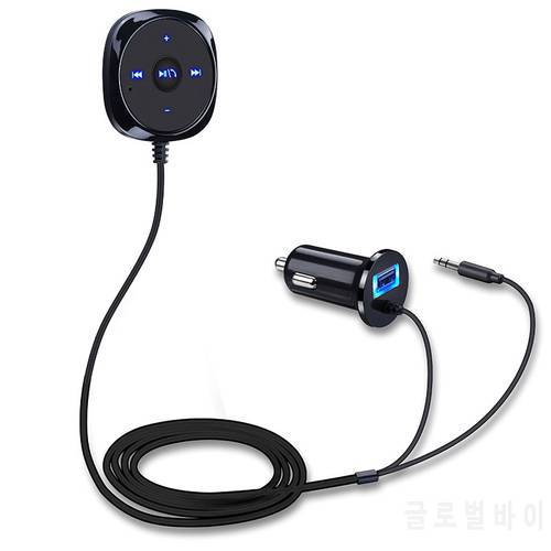 Bluetooth Car Kit Wireless Hands-free AUX 3.5mm Music Receiver kit with USB car charger for Iphone for Android