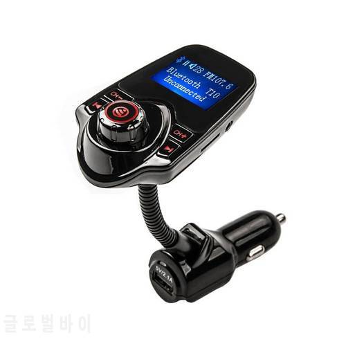 Original T10R Bluetooth Car Kit Handsfree Calling FM Transmitter Car Charger Support TF Card MP3 Music Player For Iphone Samsung