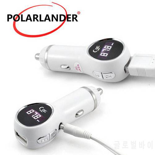 Bluetooth Car Kit FM Transmitter MP3 Player 3.5mm Audio AUX TF card Slots Dual USB Car Charger For Smartphone GPS