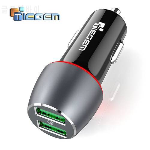 TIEGEM 36W Quick Charge 3.0 Dual USB Car Charger Universal Travel Car-Charger Mobile Phone Charger Adapter for iPhone X Samsung