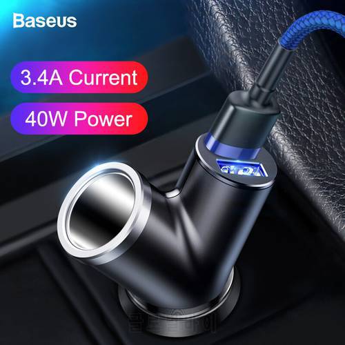 Baseus 3.4A Car Charger Dual USB Car Charging For iPhone XS Max X Samsung Fast Car Charger USB Charge Adapter For Phone In Car