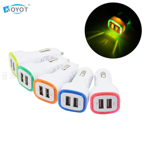Universal LED Light Double 2 Port 2.1A+1A USB Car Charger For Samsung Apple Cell Phone