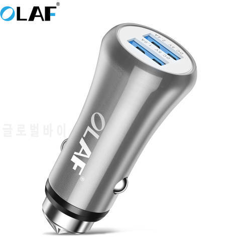 OLAF LED Car USB Charger For iPhone Samsung Xiaomi Mobile Phone Charger Car-styling Tablet GPS Car Charger 2 USB Car-Charger