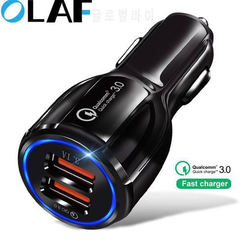 Olaf Car Charger Quick Charge 3.0 2.0 Mobile Phone Charger Fast Car Charger for iPhone XS Max Samsung 2 Port USB Phone Chargers