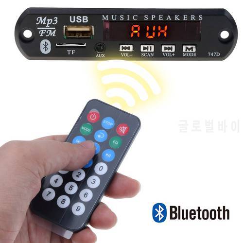 USB AUX Bluetooth Car kit Wireless Receiver MP3 Player Decoder Board Audio USB 3.5mm jack AUX TF FM Car Speaker adapter 5V 12V