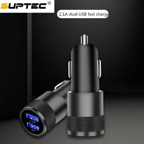 SUPTEC 2.4A Dual USB Car Charger With LED Display Universal Mobile Phone Car-Charger for Xiaomi Samsung iPhone 6 7 8 Plus Tablet