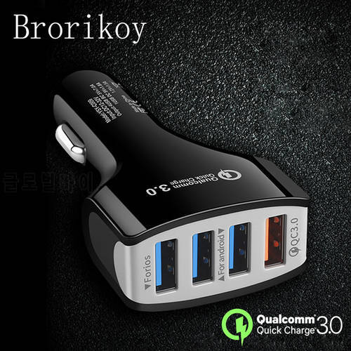 QC 3.0 Car Quick Charger for iPhone Samsung iPad Adapter Dual 4 USB 3.1A Fast Charging Mobile Phone QC3.0 Quick Car- Charger