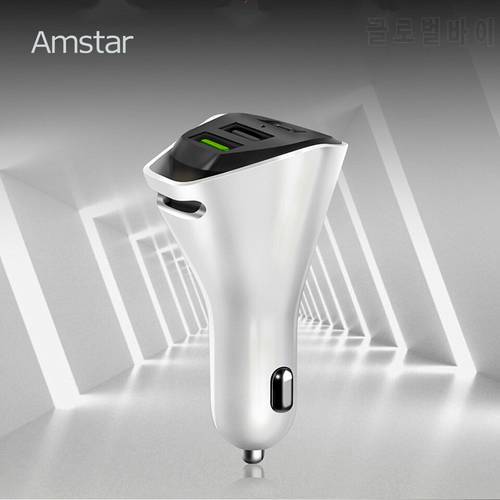Amstar 33W 3USB Quick Charge QC 3.0 Car Charger For iPhone 11 X XS USB Type-C Mobile Phone Quick Charger Car-Charger for Samsung