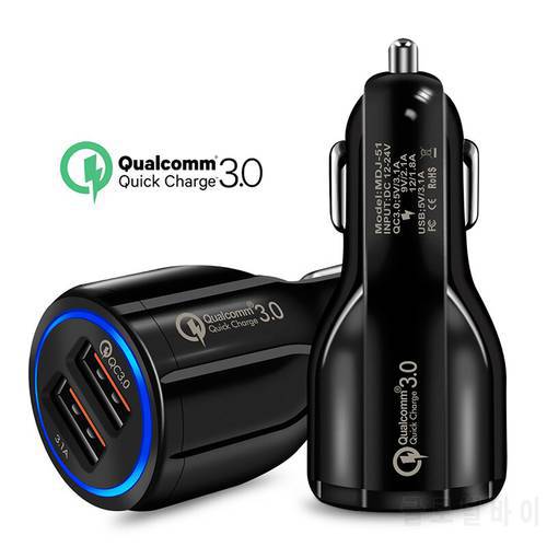 Oppselve Quick Charge 3.0 Dual USB Car Charger 5V3A Turbo Fast Car Charging Mobile Phone Charger For iPhone Xiaomi Car Adapter