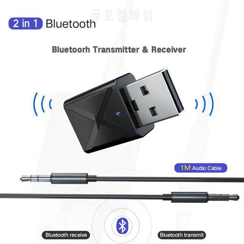 2 in 1 Bluetooth Transmitter and Receiver Wireless Car Kit 5.0 Adapter 3.5mm AUX Stereo Muisc audio Adaptador For TV PC Speaker