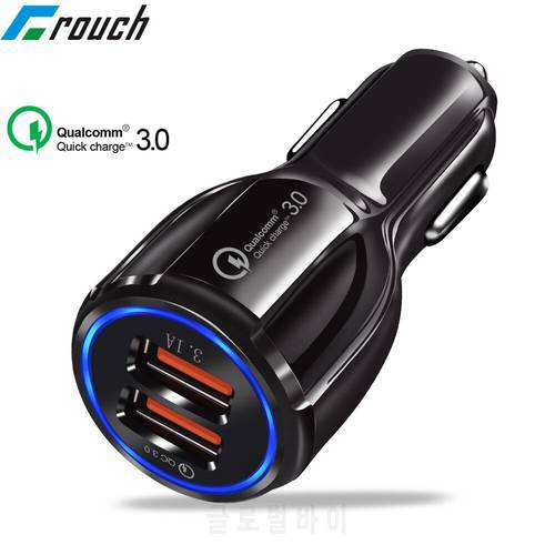 Crouch Car USB Charger Quick Charge 3.0 Mobile Phone Charger dual port Fast Car Charger for iphone 7 8 Samsung s8 Xiaomi charger