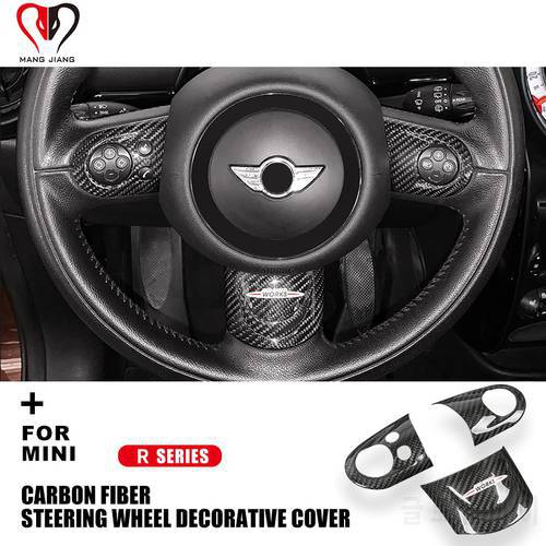 R55 R56 R57 R58 R59 R60 R61 Clubman Countryman for Mini Cooper Steering Wheel Cover Carbon Fiber Interior Decoration Stickers