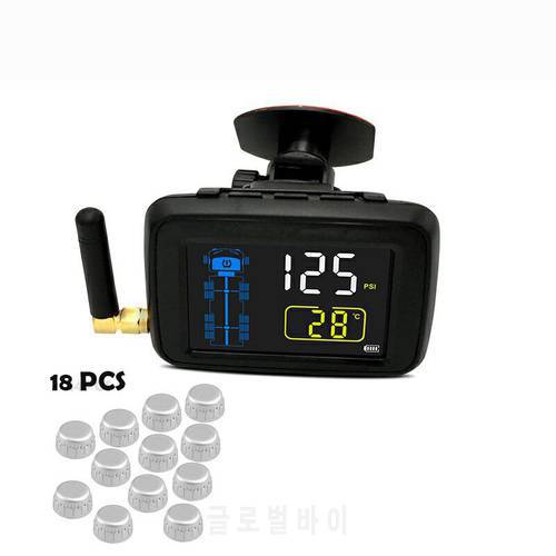 18 Sensors External Truck Heavry Duty Wheel PSI Trailer Can Bus Car TPMS Car Tire Monitoring System China Supply