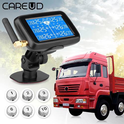 Careud External 6 Wheel Sensor PSI Truck Trailer Can Bus Tire Pressure Monitoring System TPMS