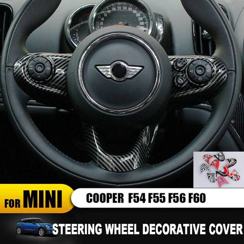 For MINI COOPER F54 F55 F56 F57 F60 Countryman Clubman Steering Wheel Panel Multimedia Button Sticker Decal Cover Sticker Case
