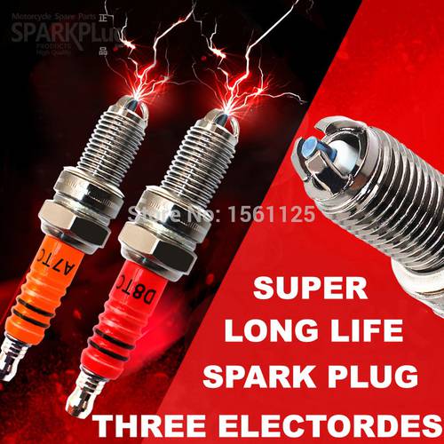 1PC SUPER 3 pcs electrodes SUZUKI Motor Racing A7TJC Spark Plug For GY6 CR7HIX CR7HSA C7HSA A7RTC A7TC UF22 CR6HSA C5HSA C6HSA