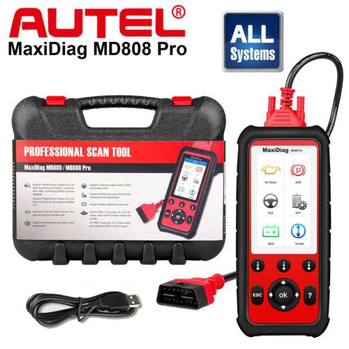 Autel MaxiDiag MD808Pro Diagnostic Tool, MD808 Pro Obd2 Scanner Engine Transmission SRS ABS EPB Oil Reset DPF SAS BMS (VS MK808)