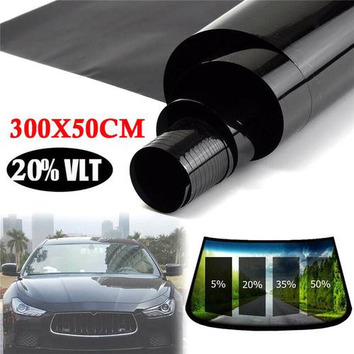 Car Glass Insulation film Non-reflective dyed film Uncut Roll Window Tint Film 20% VLT 10ft Feet Car Home Glass Solar Protection