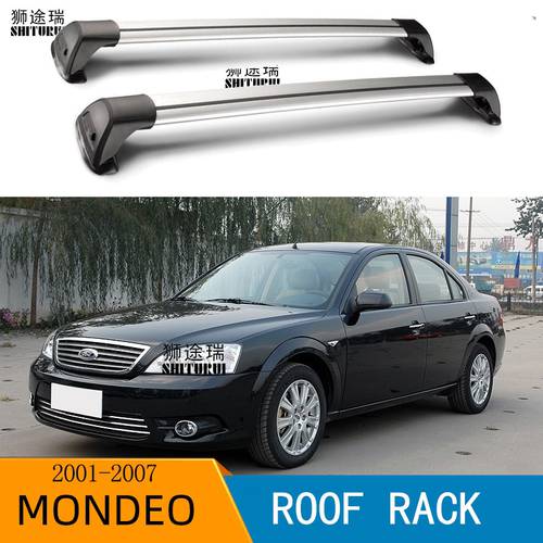 2 pcs For FORD mondeo 2007+ 2015 2019 MK.V MK.IV roof bar car special aluminum alloy belt lock Led shooting RACK CORSS rack