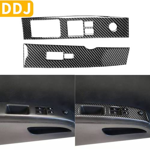 For Nissan 350Z Z33 2003-2005 Door Control Panel Window Lift Switch Button Frame Carbon Fiber Sticker Modified Car Accessories