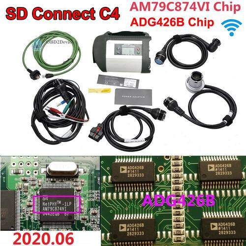 New Best Quality AM79C874VI Chip MB STAR C4 MB SD Connect Compact 4 Diagnostic Tool with WIFI Function With ADG426B Chip