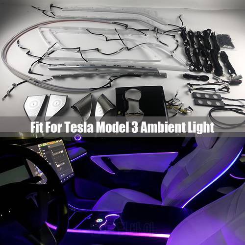 Decorate inter lamp touch control For Tesla Model3 model 3 2019 2020 inter car Ambient Light 64 colors Center pillar horn cover