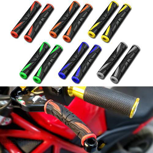 2pcs Motorcycle Handlebar Grips Protector Rubber Soft Handlebar Brake Lever Anti-Slip Universal Handle Bar Cover Accessories