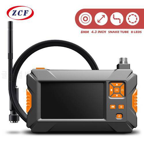 P30 Handhold Screen Endoscope Dual Lens Camera 4.3 inch Industrial Borescope 8mm 2.0mp Inspection Snake Camera 18650 Battery
