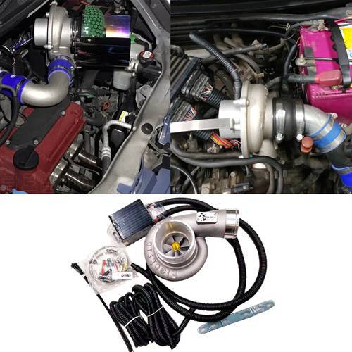Auto Electric Turbo Supercharger Kit Thrust Motorcycle Electric Turbocharger Air Filter Intake for all car improve speed