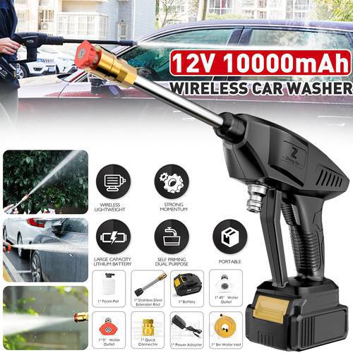 200W High Pressure Washer Machine Handheld Auto Spray Powerful Car Washer Garden Nozzle Water Pump with 10000mAh Battery