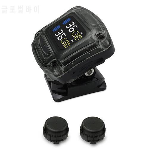 M3 Motorcycle Bike TPMS Tire Pressure Monitoring System with 2 External Sensors Wheels tires temperature pressure Monitor sets