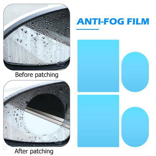 4pcs Anti Fog Car Side Mirror Window Films Anti Glare Rearview Mirror Protective Films Waterproof Rainproof Auto Stickers
