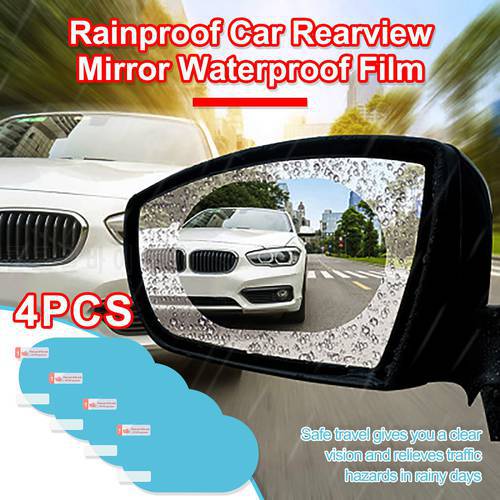 4Pcs Car Rainproof Film Car Car Rearview Mirror protective Rain proof Anti fog Waterproof Film Membrane Car Sticker Accessories