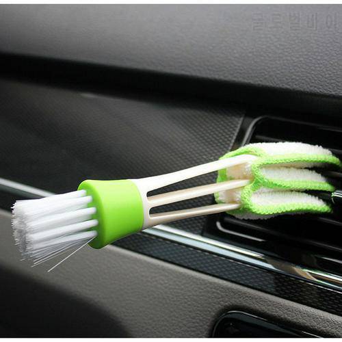 Car Double Side Cleaning Brush Dashboard Soft Brush Auto Air Conditioning Outlet Cleaning Brush Dust Double Side Brush
