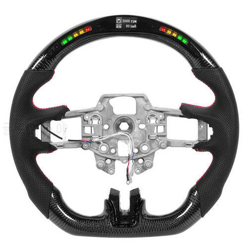 Carbon Fiber Steering Wheel LED Shift Lights Display Fit For Ford Mustang V6 EcoBoost GT Shelby 2015 2016 2017 New