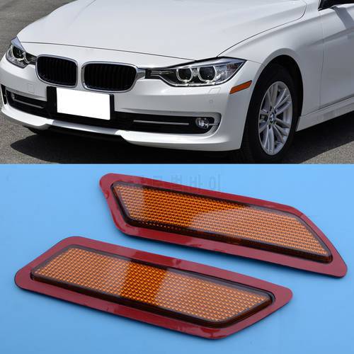 63147274521 63147274522 1 Pair Front Side Bumper Marker Reflector Light Lamp Fit for BMW 3-Series F30 2013 2014 2015 Yellow Lens