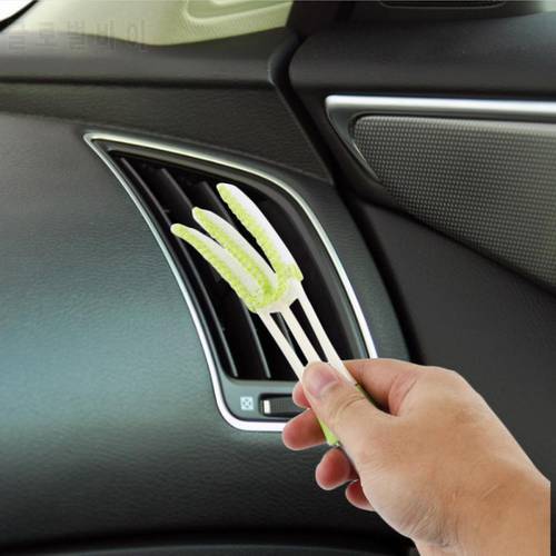 Car Air-conditioner Outlet Brush High Efficiency 2 In 1 Handheld Double Slider Dust Brush Multi-purpose Brush free shipping