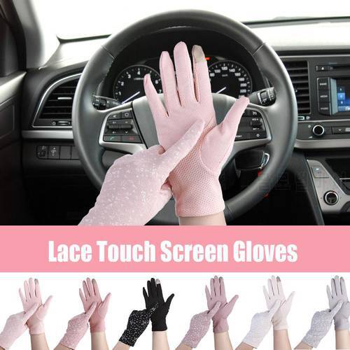 Summer Driving Gloves Lace Women Sunscreen Anti-Skid Driving Riding Gloves Lady Touch Screen Anti UV Slip Driving Glove