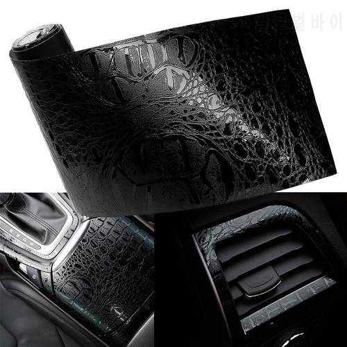 Automotive Interior Stickers Car Sticker Wrap Film Simulation Crocodile Styling Leather Interior Decor Decals 150*10cm