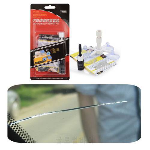 Windshield Repair Kit Quick Fix DIY Car Wind Glass Bullseye Rock Chip Crack Star Easy Instructions Operation Accessories