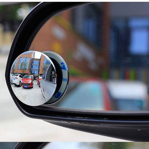 2pcs 360 Degree Rotable Rimless Universal wide angle Round blind spot mirror Car Rearview Convex Mirror for parking safety