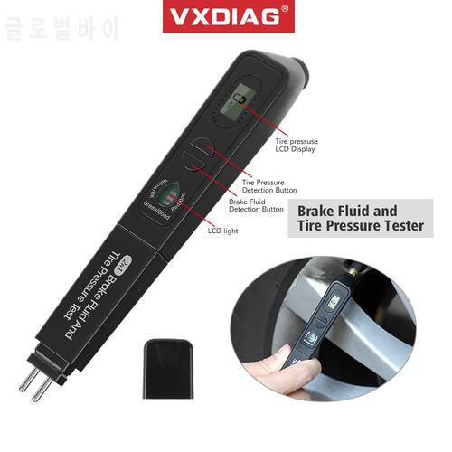Accurate Oil Quality Testing Pen Brake fluid Tester Tire Pressure Gauge 2 IN 1 Digital Detection Automotive Diagnostic TPMS Tool