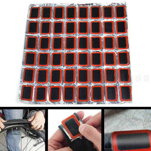 48Pcs 25mm 35mm Motorcycle Bicycle Autocycle Tire Repair Piece Round and Square Tire Patch Rubber Patch Piece Tire Repair Tools
