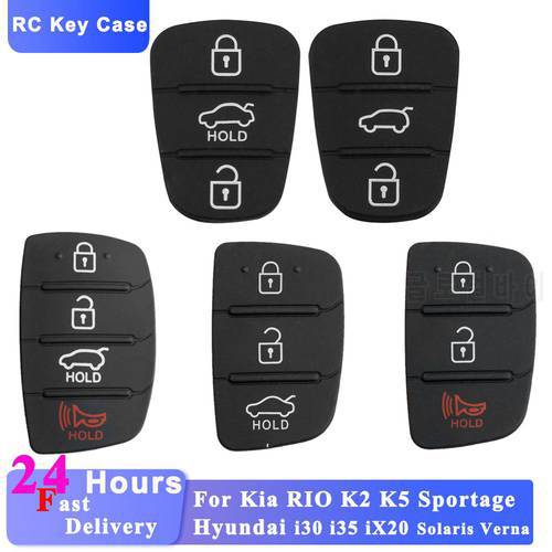 Replacement 3 Button Remote Key Fob Case Rubber Pad For Hyundai I10 I20 I30 IX35 for Kia K2 K5 Rio Sportage Flip Key