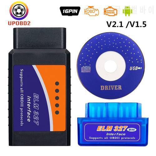 OBD2 ELM327 elm 327 V1.5 V2.1 Bluetooth-compatible HHOBD 2 Scanner Car Diagnostic Tool ELM-327 Scan Tool For Android/PC/Symbian