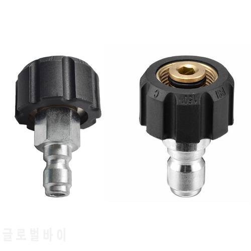 1/4 3/8 inch Quick Disconnect Male to M22 14 15 Female Adapter for Pressure Washer Snow Foam Lance Automobile Accessories