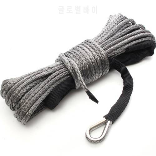 2021 Winch Rope Line Cable With Sheath Gray Synthetic Traction Rope 15 Meters Off-road Car Wash Maintenance Wia Protection Rope