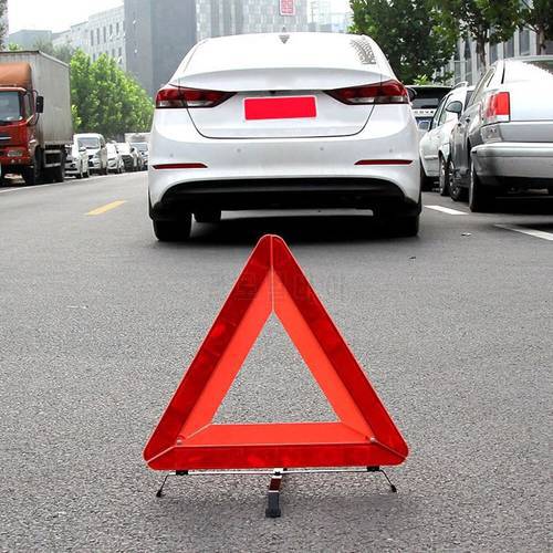 Car Emergency Breakdown Warning Triangle Red Reflective Safety Hazard Car Tripod Folded Stop Sign Reflector Reflectante Strip